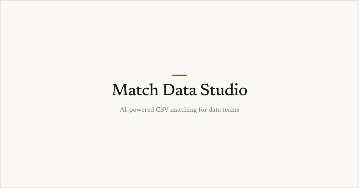 Match Data Studio